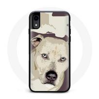 Coque Iphone XS Chien de Pitbull Blanc