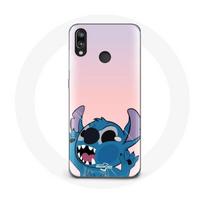 Coque pour Huawei P20 Lite Stitch le Nez en l'air fond rose rožinė