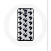 Coque pour Samsung Galaxy J7 Fond de coeurs noirs
