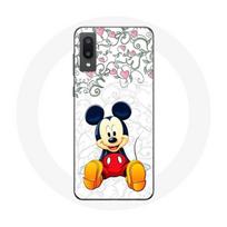 Coque pour Samsung Galaxy A02 Mickey Mouse Fleurs Cœurs