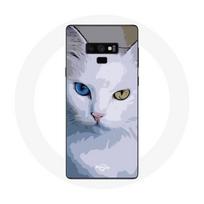 Coque pour Samsung Galaxy Note 9 Turc de van Chat oeil bleu et oeil jaune
