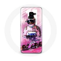 Coque pour Samsung Galaxy A8 Plus Formule 1 Sergio Pérez Pilote de F1 Rose
