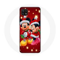Coque maniacase pour Samsung Galaxy A22 5G Mickey Mouse et Minnie Mouse le jour de Noël juoda