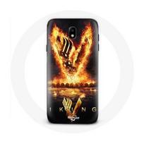 Coque pour Samsung Galaxy S5 Vikings Série Saison 6 logo V Epée de Feu Fond Noir juoda