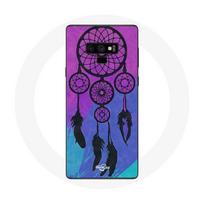 Coque pour Samsung Galaxy Note 9 Attrape Rêve Noir Fond Bleu et Violet