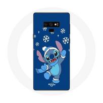 Coque pour Samsung Galaxy Note 9 Stitch neige Noël bleu
