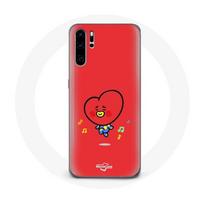 Coque pour Huawei P30 Pro BTS Bangtan Garçons BT21 TATA V Fond Rouge