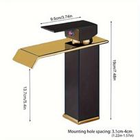 Waterfall Copper Core Virš stalviršio praustuvo praustuvo juodo baseino maišytuvas karšto ir šalto vonios kambario spintelės tualeto maišytuvas su viena skyle black