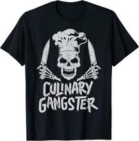 „Chef Culinary Gangster Cook Skull Cooking Knife“ unisex marškinėliai XXXXL white