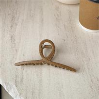 Wood grain cross metal hair grab white