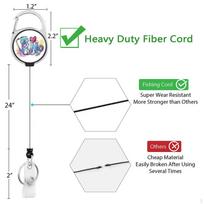 Reel Holder Retractable Keychain with 360°Swivel Carabiner Clip Card ID Key for Nursing Style B green