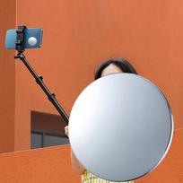 Selfie Vlog Mirror, Self Timer Lens Attachment, Portable Travel Tool Accessories, white