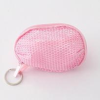 Pakabinamas trimatis tinklinis maišelis Mini makiažo krepšys Vienspalvis raktų krepšys Beauty Egg Dulkėms atsparus laikymo krepšys 10.5*7*7.6cm rožinė