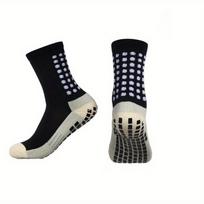 1 Poros Naujos ANTI SLIP futbolo kojinės Vyriškos Moteriškos sportinės kojinės Neslystančios silikoninės apatinės futbolo kojinės lauko sportui One size juoda