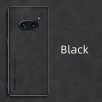 Dėl nieko Telefono 2A PU odinis dėklas Matinis, apsaugantis nuo smūgių, odai nekenksmingas galinis dangtelis, skirtas niekam Phone 2 A smūgiams atsparus apvalkalas Nothing Phone 2a juoda