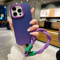 Juostos apyrankės silikoninis metalinis matinis dėklas Aurora, skirtas iPhone 15 14 13 12 11 Pro Max / Samsung S24 Ultra S23 S22 S21 Plus / Xiaomi 13T 13 12 Pro Poco X6 iphone 15 violetinė