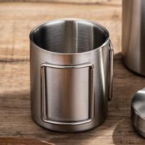 Stainless Steel Camping Cup Mug Drink Cups Tableware Reusable Water Coffee for 200ml gray