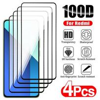 4 vnt. apsauginis stiklas Xiaomi Redmi Note 13 12 12T Pro, grūdintas ekrano apsauginis dangtelis Redmi 12C 13C A1 A2 Plus, apsauginė plėvelė Poco X3 Pro(NFC) gryna