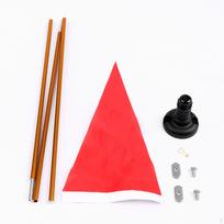 Kayak Safe Flag, Boat Flag Base Set, 4ft Universal Easy Installation Track Mount, red