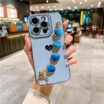 Prabangus dengtas meilės apyrankės dirželio telefono dėklas, skirtas „iPhone 11 12 13 14 15 Pro Max X XR XS“ su gražiu širdies formos rėmeliu ant 7 8 Plus grandinėlės dangtelio For iPhone 13 Pro gray