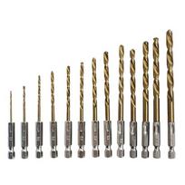13Pcs/Set High Speed Steel Hexagonal Twist Drill Screwdriver Bits Electric Tools