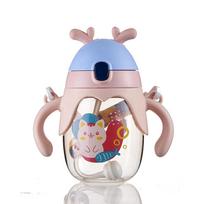 350 ml mielas animacinis Antlers šiaudinis puodelis su rankena Puikiai atrodantis vasarinis vaikiškas šiaudinis puodelis kūdikių vandens stiklas 350ML žalia