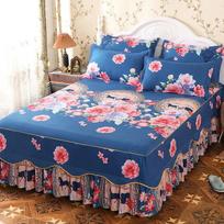 Non-slip One-piece Bed Skirt Korean Style Bedspread Can Not Afford Ball Bed Sheet Sheet Simmons Protective Cover 150*200 beige