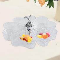 Padalytas serviravimo padėklas Saldainių ir riešutų patiekalai Užkandis Besisukanti užkandžių lėkštė saldumynams Clear Silver Rabbit