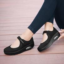 Women Tennis Shoes NEW Hook Loop Air Cushion Shoe Non-slip Sole Breathable Female Casual Increase Footwear Outdoor Walk Sneakers 35
