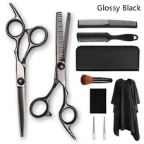 Hair Trimmer Stainless Steel Salon Thinning Cutting Barber Hair Scissors Set Tool Set Home Tool Sets Multicolored black