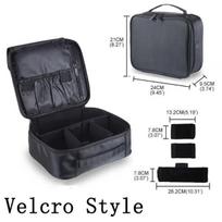 New Makeup Bag for Women Travel Waterproof Necessary Beauty Brush Embroidery Tool Storage Cosmetic Case Professional Makeup Box black