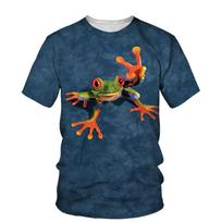 Summer  3D Funny Tree Frog Graphic T Shirts For Men Fashion Casual Animal Print T Shirt Personality Interesting Trend T-shirt S