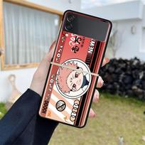 Luxury Case For Samsung Galaxy Z Flip 4 3 5G Black PC Hard Phone Cases Fashion Back Cover ZFlip Funda Jujutsu Kaisen Card Shell Samsung Z Flip 4 5G