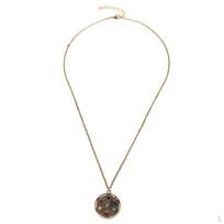 Round Genstone Yoga Mandala Pendant Necklace Talisman Women Jewelry beige