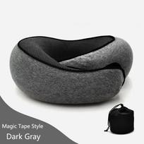 Travel Neck Pillow Memory Foam U-shaped Pillow Snail Style Travel Neck Support Portable Adjustable Soft Noon Break Sleep Pillows black