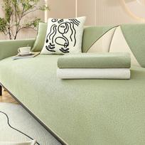 Teddy Velvet Sofa Cushion Four Seasons Universal Couch Cover for Living Room Decor Non-slip Feline Scratch Resistant Sofa Cover 70x70cm 1pcs white
