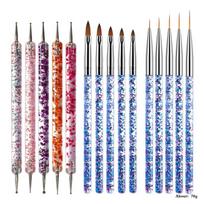 Nail brush set phototherapy pen string pen flower pen silicone pen dot drill pen 01 gray