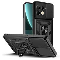 Apsauginis fotoaparato dėklas skirtas INFINIX Note 40 Pro + Note40 Note 30 VIP 30i 30 Pro Zero 30 Infinix Smart 8 7 Armor hibridinis žiedo dangtelis For Note 40 Pro Plus juoda