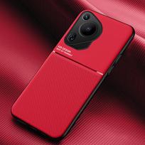 For Huawei Pura 70 Ultra Case Matte Silicone Shockproof Cover For Huawei Pura 70 Pro + 70Ultra Car Magnetic Holder Back Fundas Pura 70 Ultra raudona