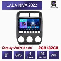 Icreative Android Car Radio For Lada Niva 2022+ Multimedia Video Player Navigation WIFI GPS Carplay DSP RDS 2din 4+64GB 4+64GB black