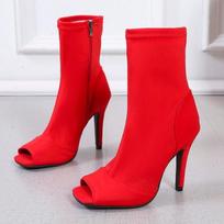 Hotest Selling Outdoor Indoor Plus Size Latin Dance Shoes For Dancing Women Teachers High Heels Nylon Boots Black 36 white