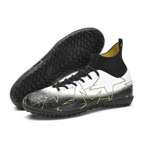 Football Shoes Gradient High-tech Short Nail Rubber Tie High Elastic Socks Training Artificial Grassland Outdoor Sports Training Football Shoes 36 balta