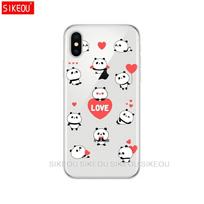 Silikoninis dėklas telefonui iPhone 6 X 8 7 6s 5 5s SE 2020 Plus 10 XR XS 11 pro Max dėklas mielas Dinggul panda animacinis iphone 5 5S SE