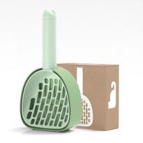 Pet Shovel Portable Cat Litter Shovel Set Excrement Removal Tool Cat Litter Cleaning Suppiles Toilet Cleaning Shovel Garbage Bag beige