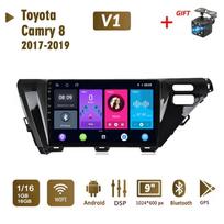 2Din Android automobilinis radijas, skirtas Toyota Camry 8 2017–2019 Multimedia Carplay WIFI galvos blokas Stereo navigacija 2+32GB 1+16GB blue
