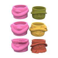 3pcs  Snowman Flower  Silicone Molds Pen Holder Concrete Mold Succulent Planter Making Tool for  Craft Supplies multi