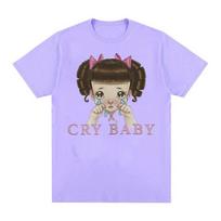 Melanie Martinez cry baby animacinis filmas Grafiniai marškinėliai Vyriški moteriški mieli Retro Harajuku mados marškinėliai 100 % medvilnė, dideli marškinėliai XXXL juoda