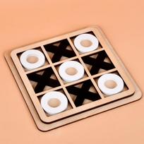 Tic Tac Toe Casual Battle stalo žaidimas Dėlionės žaidimas Du prieš šeimos interaktyvų stalo žaidimą white