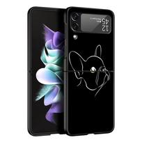 Prancūzų buldogo telefono dėklas, skirtas Samsung Galaxy Z Flip 3 4 5 sulankstomas apvalkalas, skirtas Samsung Z Flip3 Flip4 kietajam kompiuteriui Fundas buferio dangtelis Samsung Z Flip 5