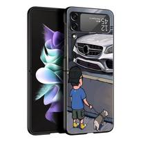 Z Flip 4 telefono dėklas, skirtas Samsung Galaxy Z Flip 3 5G ZFlip3 Flip3 zflip Flip4 Black Hard Cover Boy See sportinis automobilis Jdm Drift Shell Z Flip3 5G